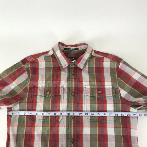Eddie Bauer Button Up Shirt Men's Medium Classic Fit Short Sleeve 100% Cotton - Picture 5 of 8